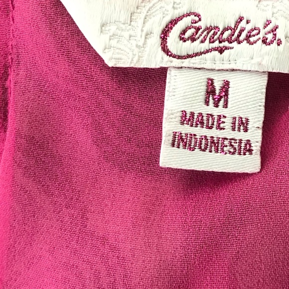 Candie’s Sheer Sleeveless Button Down Top M - Picture 5 of 6